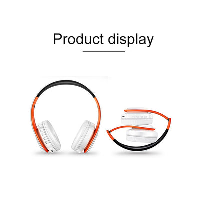 LPT660 Wireless Folding Sports Stereo Music Bluetooth Phones Earphones Support TF Card (Orange) - Headset & Headphone by buy2fix | Online Shopping UK | buy2fix