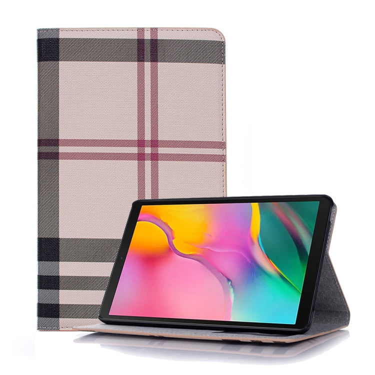 Plaid Texture Horizontal Flip Leather Case for Galaxy Tab A 8 (2019) P200 / P205,  with Holder & Card Slots & Wallet (White) - Tab A 8.0 & S Pen (2019) P200/P205 by buy2fix | Online Shopping UK | buy2fix