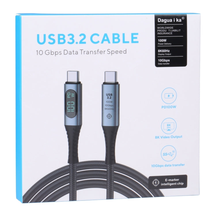 10Gbps 8K USB-C/Type-C to USB-C/Type-C Digital Video Cable Compatible with USB 3.2, Length: 1m (Black) - Video & Audio Cable by buy2fix | Online Shopping UK | buy2fix