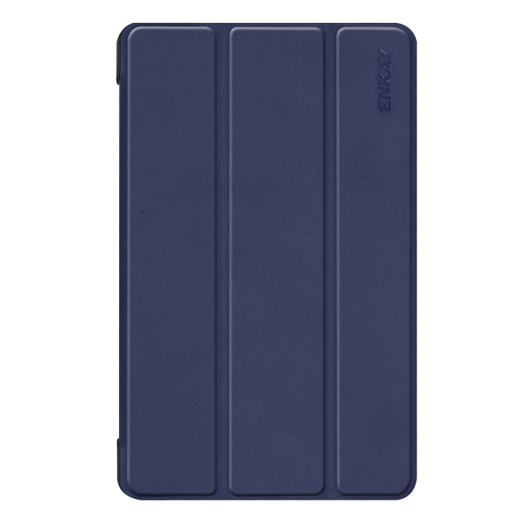 ENKAY PU Leather + Plastic Bottom Case with Three-folding Holder for Galaxy Tab A 8 (2019) P200 / P205(Dark Blue) - Tab A 8.0 & S Pen (2019) P200/P205 by ENKAY | Online Shopping UK | buy2fix