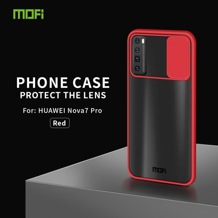 For Huawei nova 7 Pro MOFI Xing Dun Series PC + TPU Anti-peep Waterproof And Anti-drop All-inclusive Protective Shell, Translucent Frosted(Red) - Huawei Cases by MOFI | Online Shopping UK | buy2fix