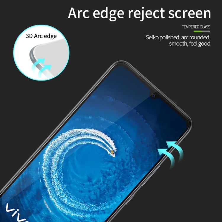 For vivo V20 PINWUYO 9H 3D Curved Full Screen Explosion-proof Tempered Glass Film(Black) - vivo Tempered Glass by PINWUYO | Online Shopping UK | buy2fix