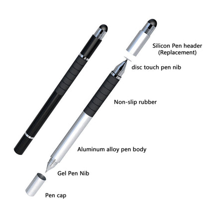 AT-12 3 in 1 Touch Screen Capacitive Pen with Common Writing Pen & Mobile Phone Writing Pen Function is Suitable for Apple / Huawei / Samsung(Silver) - Stylus Pen by buy2fix | Online Shopping UK | buy2fix