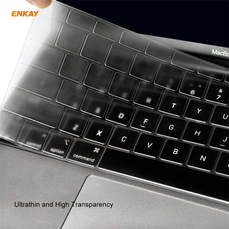 ENKAY 3 in 1 Crystal Laptop Protective Case + EU Version TPU Keyboard Film + Anti-dust Plugs Set for MacBook Pro 13.3 inch A1706 / A1989 / A2159 (with Touch Bar)(Light Blue) - MacBook Pro Cases by ENKAY | Online Shopping UK | buy2fix