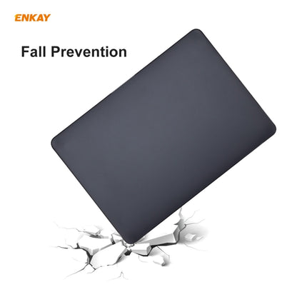 ENKAY 3 in 1 Matte Laptop Protective Case + EU Version TPU Keyboard Film + Anti-dust Plugs Set for MacBook Pro 13.3 inch A1706 / A1989 / A2159 (with Touch Bar)(Grey) - MacBook Pro Cases by ENKAY | Online Shopping UK | buy2fix