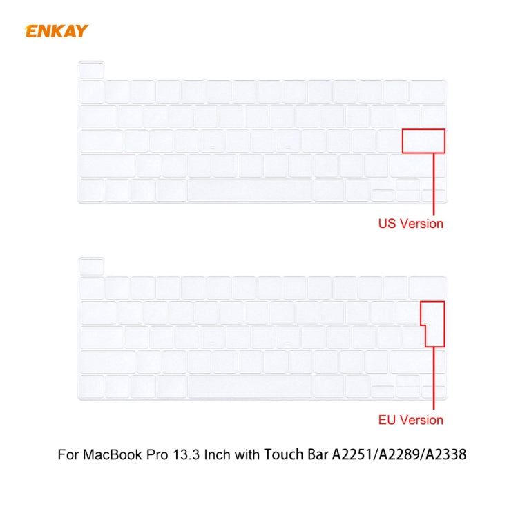 ENKAY 3 in 1 Crystal Laptop Protective Case + US Version TPU Keyboard Film + Anti-dust Plugs Set for MacBook Pro 13.3 inch A2251 & A2289 & A2338 (with Touch Bar)(Green) - MacBook Pro Cases by ENKAY | Online Shopping UK | buy2fix