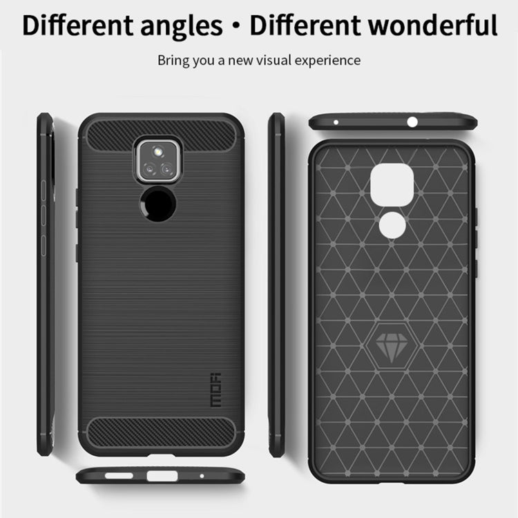 For Motorola Moto G Play 2021 MOFI Gentleness Series Brushed Texture Carbon Fiber Soft TPU Case(Black) - Motorola Cases by MOFI | Online Shopping UK | buy2fix