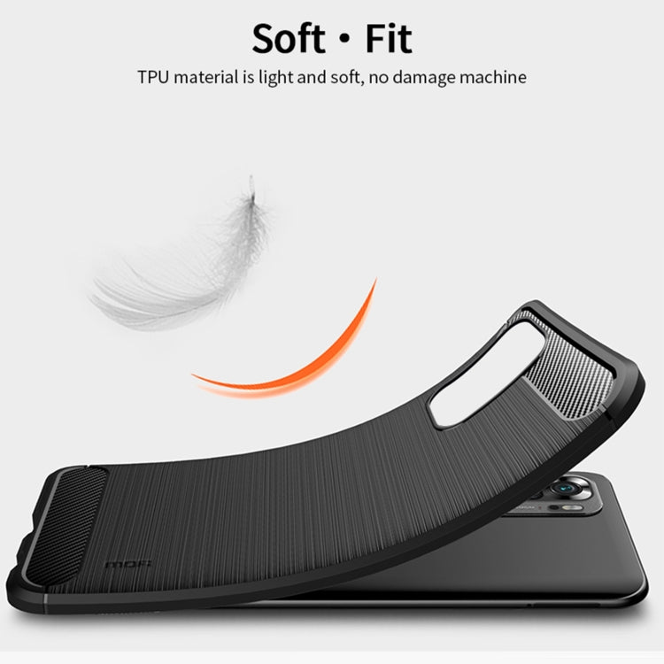 For Xiaomi Redmi Note 10 / Note 10S MOFI Gentleness Series Brushed Texture Carbon Fiber Soft TPU Case(Red) - Xiaomi Cases by MOFI | Online Shopping UK | buy2fix