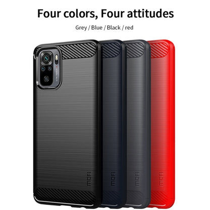 For Xiaomi Redmi Note 10 / Note 10S MOFI Gentleness Series Brushed Texture Carbon Fiber Soft TPU Case(Red) - Xiaomi Cases by MOFI | Online Shopping UK | buy2fix