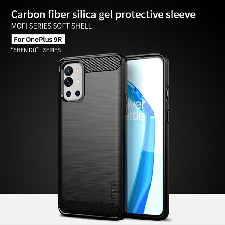 For OnePlus 9R MOFI Gentleness Series Brushed Texture Carbon Fiber Soft TPU Case(Black) - OnePlus Cases by MOFI | Online Shopping UK | buy2fix