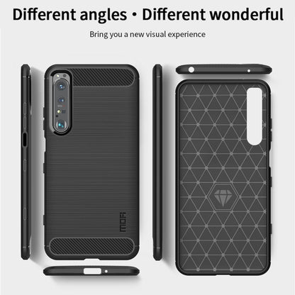 For Sony Xperia 1 lll MOFI Gentleness Series Brushed Texture Carbon Fiber Soft TPU Case(Black) - Sony Cases by MOFI | Online Shopping UK | buy2fix
