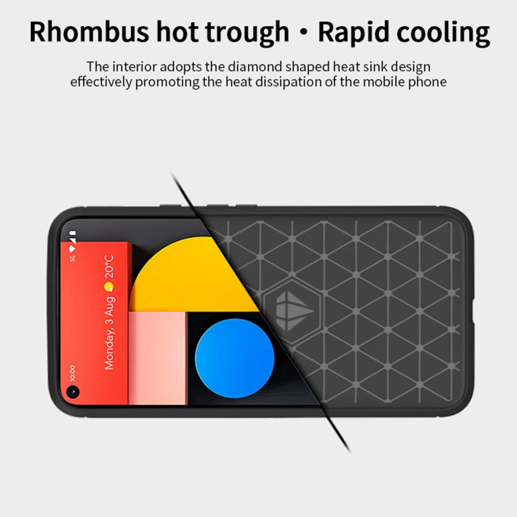 For Google Pixel 5a 5G MOFI Gentleness Series Brushed Texture Carbon Fiber Soft TPU Case(Red) - Google Cases by MOFI | Online Shopping UK | buy2fix