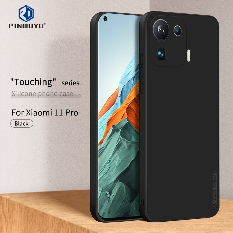 For Xiaomi Mi 11 Pro PINWUYO Touching Series Liquid Silicone TPU Shockproof Case(Black) - Xiaomi Cases by PINWUYO | Online Shopping UK | buy2fix