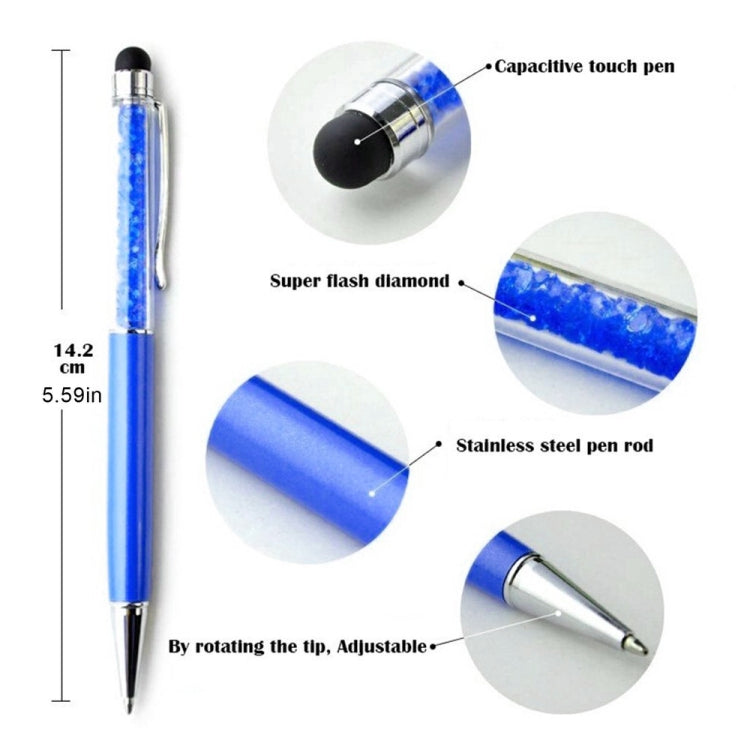 AT-22  2 in 1 Universal Flash Diamond Decoration Capacitance Pen Stylus Ballpoint Pen(Black) - Stylus Pen by buy2fix | Online Shopping UK | buy2fix