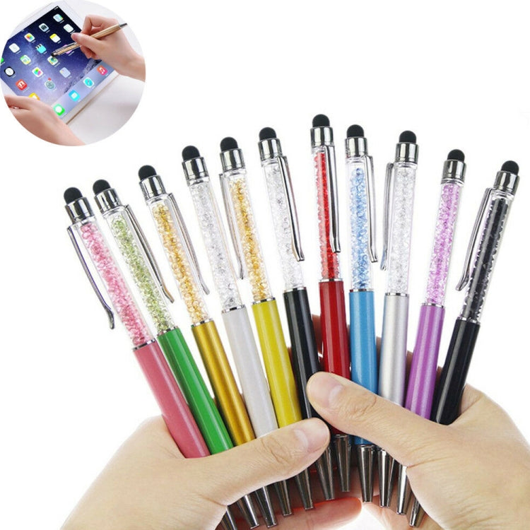 AT-22  2 in 1 Universal Flash Diamond Decoration Capacitance Pen Stylus Ballpoint Pen(Gold) - Stylus Pen by buy2fix | Online Shopping UK | buy2fix