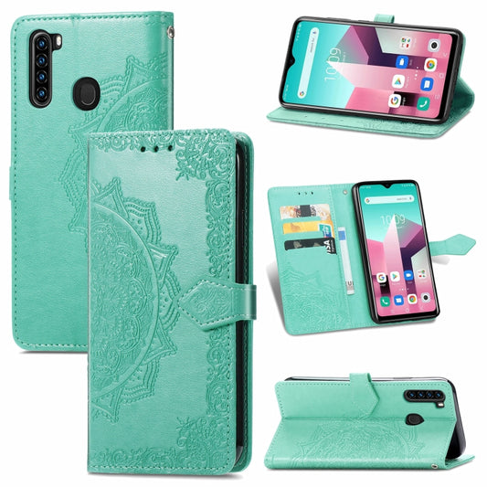 For Blackview A80 Pro Mandala Flower Embossed Horizontal Flip Leather Case with Holder & Three Card Slots & Wallet & Lanyard(Green) - More Brand by buy2fix | Online Shopping UK | buy2fix