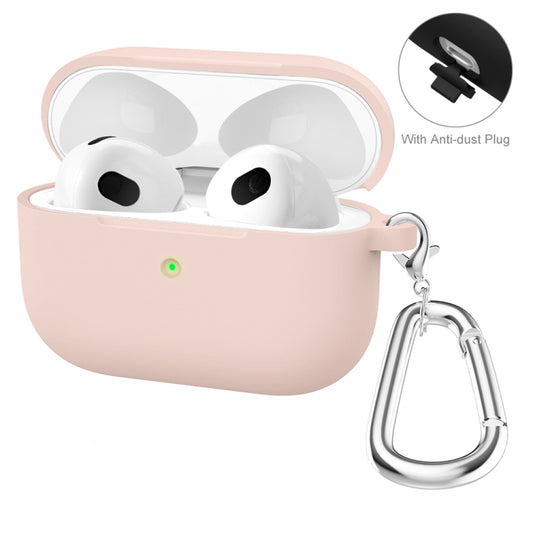 ENKAY Hat-Prince Thickened Silicone Protective Case Shock-Absorbing Cover with Keychain for Apple AirPods 3(Pink) - For AirPods 3 by ENKAY | Online Shopping UK | buy2fix