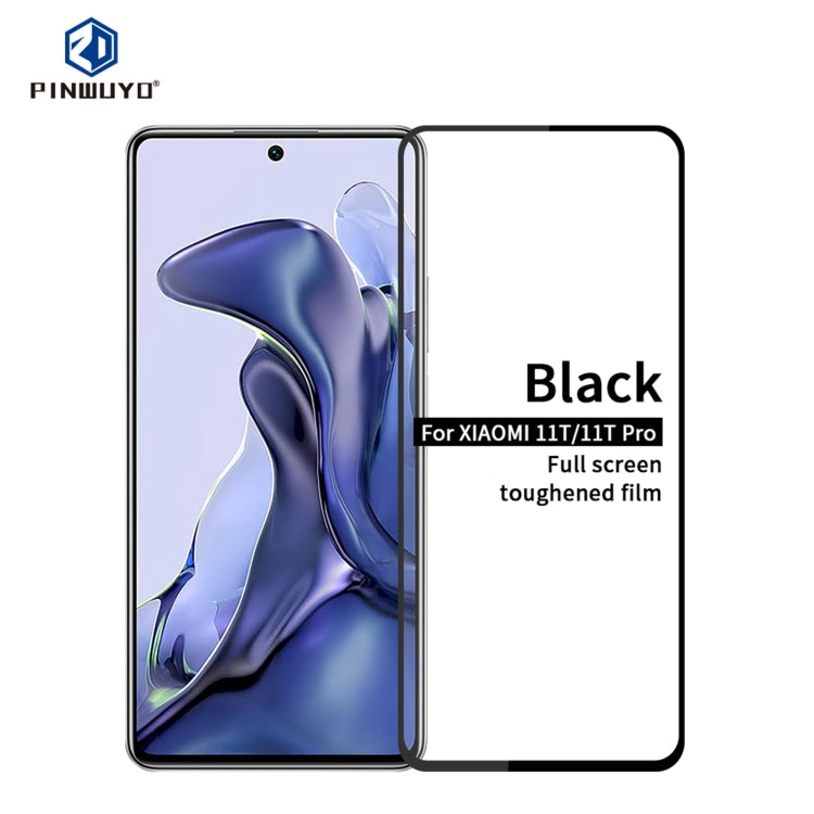 For Xiaomi Mi 11T / 11T Pro PINWUYO 9H 2.5D Full Screen Tempered Glass Film(Black) -  by PINWUYO | Online Shopping UK | buy2fix