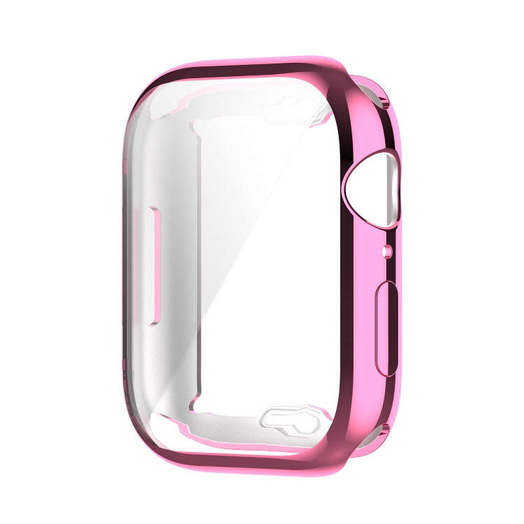 Shockproof TPU Full Protective Shell with Protective Film For Apple Watch Series 9 / 8 / 7 45mm(Pink) - Watch Cases by buy2fix | Online Shopping UK | buy2fix