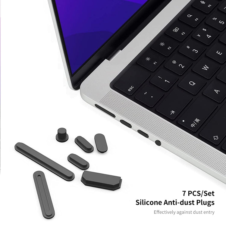 ENKAY Hat-Prince 3 in 1 Crystal Laptop Protective Case + TPU Keyboard Film + Anti-dust Plugs Set for MacBook Pro 16.2 inch A2485 2021/A2880 2023, Version:US Version(Grey) - MacBook Pro Cases by ENKAY | Online Shopping UK | buy2fix