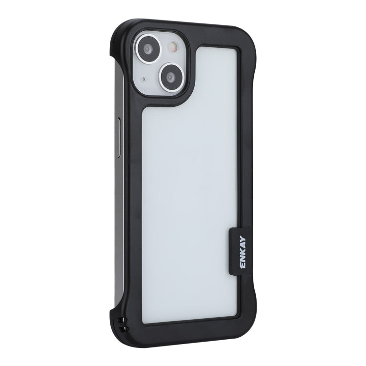 For iPhone 13 ENKAY Frameless Hollow Shockproof PC Case(Black) - iPhone 13 Cases by ENKAY | Online Shopping UK | buy2fix