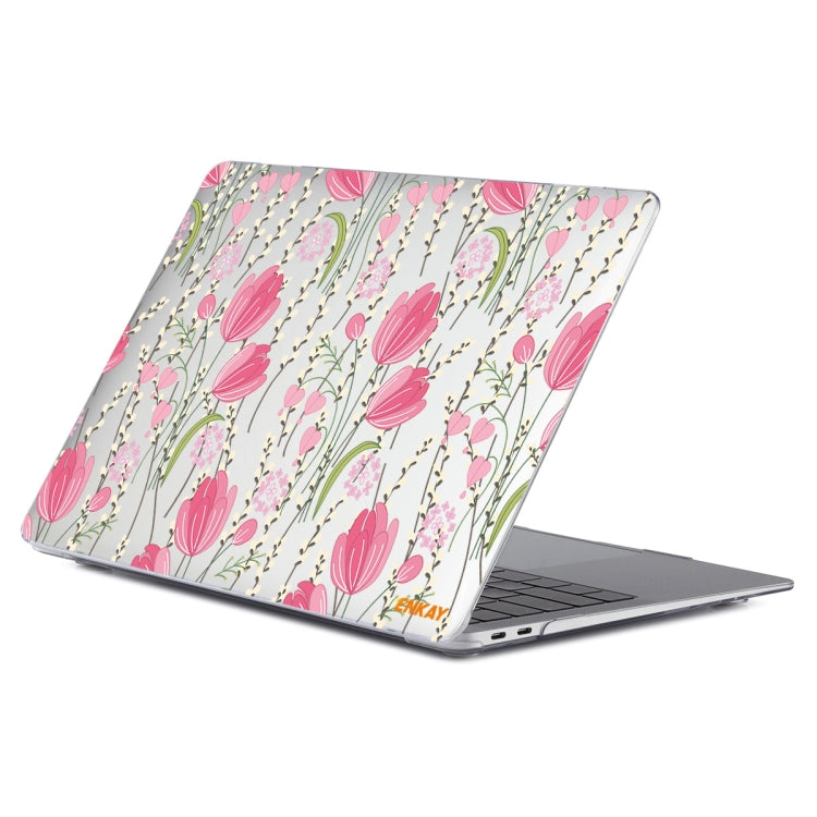 ENKAY Flower Series Pattern Laotop Protective Crystal Case For MacBook Pro 16.2 inch A2485 2021/A2880 2023(Tulips) - MacBook Pro Cases by ENKAY | Online Shopping UK | buy2fix