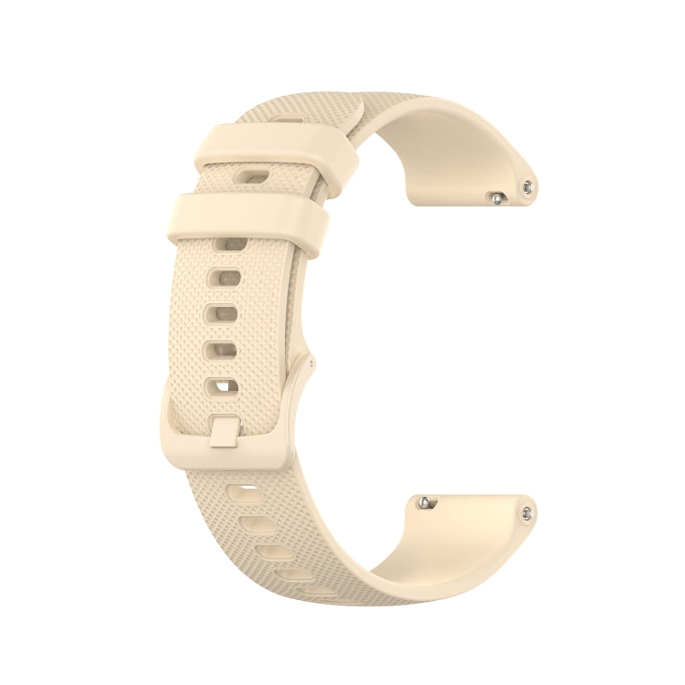 For Xiaomi Watch S1 22mm Checkered Silicone Watch Band(Beige) - Watch Bands by buy2fix | Online Shopping UK | buy2fix