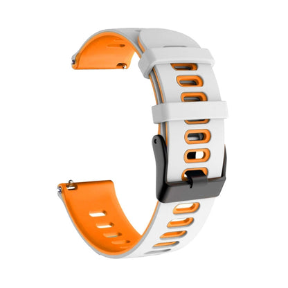 For Samsung Galaxy Watch Active 2 40mm 20mm Mixed-Color Silicone Watch Band(White Orange) - Watch Bands by buy2fix | Online Shopping UK | buy2fix