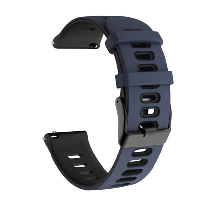 For Samsung Galaxy Watch Active 2 40mm 20mm Mixed-Color Silicone Watch Band(Dark Blue Black) - Watch Bands by buy2fix | Online Shopping UK | buy2fix