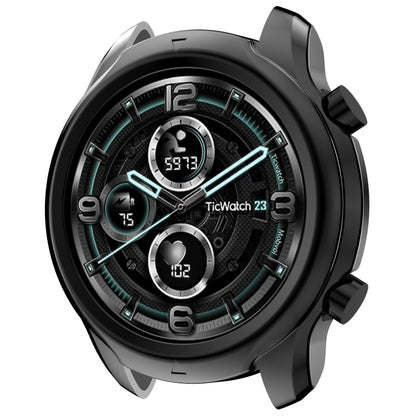 For Ticwatch Pro X Electroplated TPU Half Wrapped Watch Protective Case(Black) - Watch Case by buy2fix | Online Shopping UK | buy2fix