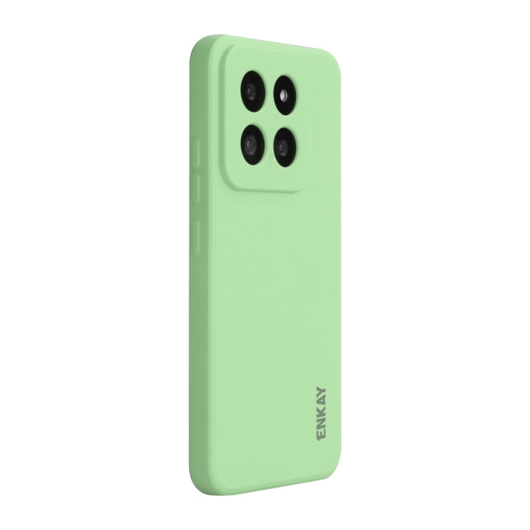 For Xiaomi 14 Pro ENKAY Hat-Prince Liquid Silicone Shockproof Soft Phone Case(Light Green) - 14 Pro Cases by ENKAY | Online Shopping UK | buy2fix