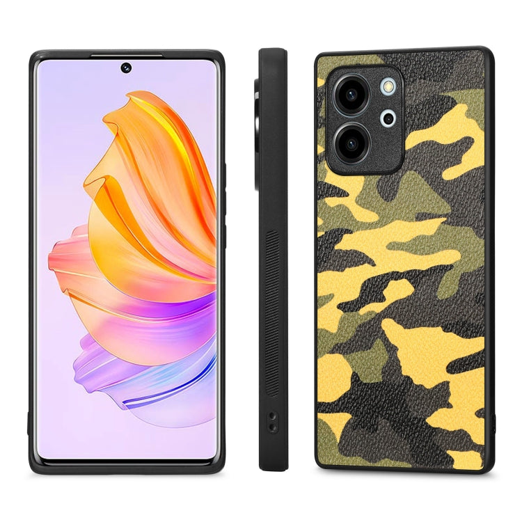 For Honor 80 SE Camouflage Leather Back Cover Phone Case(Yellow) - Honor Cases by buy2fix | Online Shopping UK | buy2fix