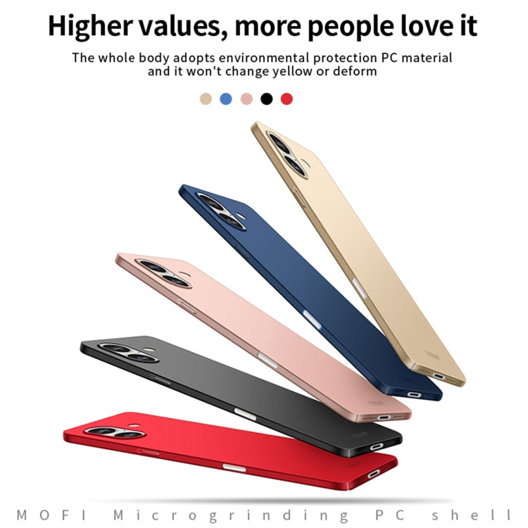 For iPhone 16 Plus MOFI Frosted PC Ultra-thin Hard Phone Case(Gold) - iPhone 16 Plus Cases by MOFI | Online Shopping UK | buy2fix