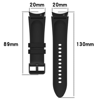 For Samsung Galaxy Watch 6 Classic Silicone Leather Black Buckle Watch Band(Midnight Blue) - Watch Bands by buy2fix | Online Shopping UK | buy2fix