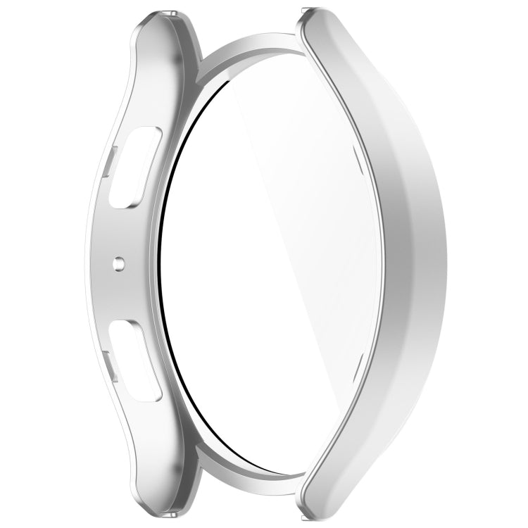 For Samsung Galaxy Watch6 44mm PC + Tempered Film Integrated Watch Protective Case(Silver) - Watch Cases by buy2fix | Online Shopping UK | buy2fix