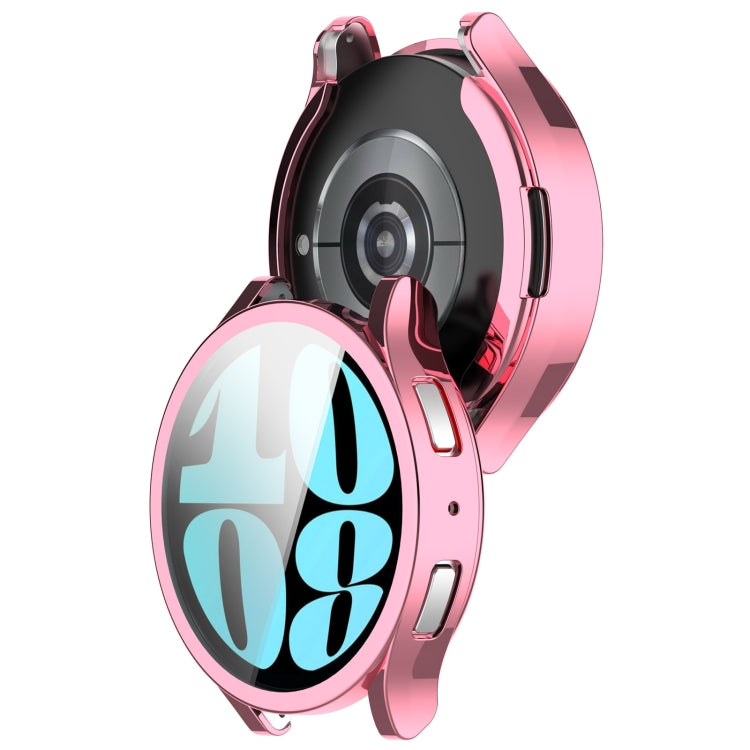 For Samsung Galaxy Watch6 40mm Full Coverage TPU Electroplated Watch Protective Case(Pink) - Watch Cases by buy2fix | Online Shopping UK | buy2fix