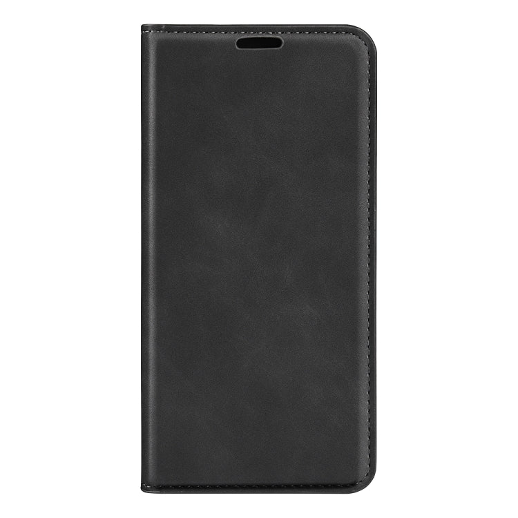 For Samsung Galaxy A55 Retro-skin Magnetic Suction Leather Phone Case(Black) - Galaxy Phone Cases by buy2fix | Online Shopping UK | buy2fix