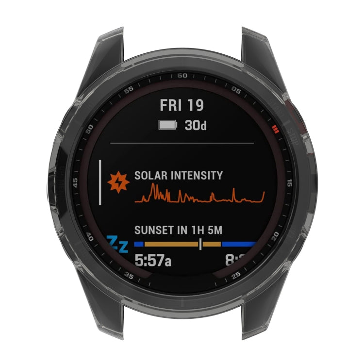 For Garmin Fenix 7S Pro Half-Package TPU Watch Protective Case(Transparent Orange) - Watch Cases by buy2fix | Online Shopping UK | buy2fix