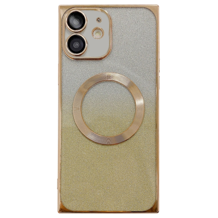 For iPhone 11 Square Gradient Magsafe Electroplating TPU Phone Case(Gold) - iPhone 11 Cases by buy2fix | Online Shopping UK | buy2fix