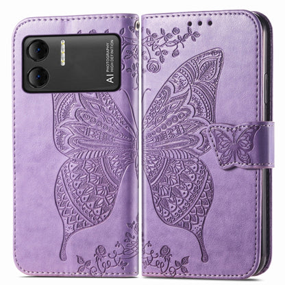 For DOOGEE X98 Pro / X98 Butterfly Love Flower Embossed Leather Phone Case(Purple) - Doogee Cases by buy2fix | Online Shopping UK | buy2fix