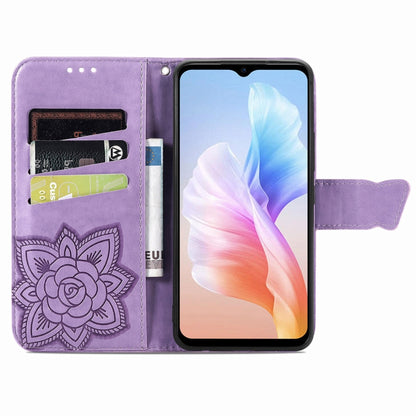 For DOOGEE X98 Pro / X98 Butterfly Love Flower Embossed Leather Phone Case(Purple) - Doogee Cases by buy2fix | Online Shopping UK | buy2fix