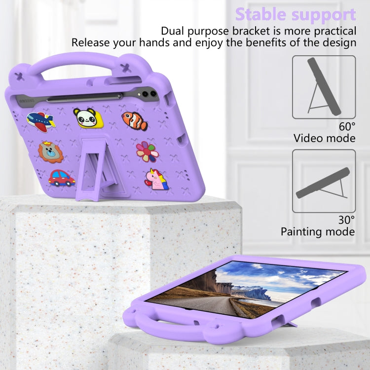 For Samsung Galaxy Tab S9+ 12.4 X810 Handle Kickstand Children EVA Shockproof Tablet Case(Light Purple) - Galaxy Tab S9+ Cases by buy2fix | Online Shopping UK | buy2fix