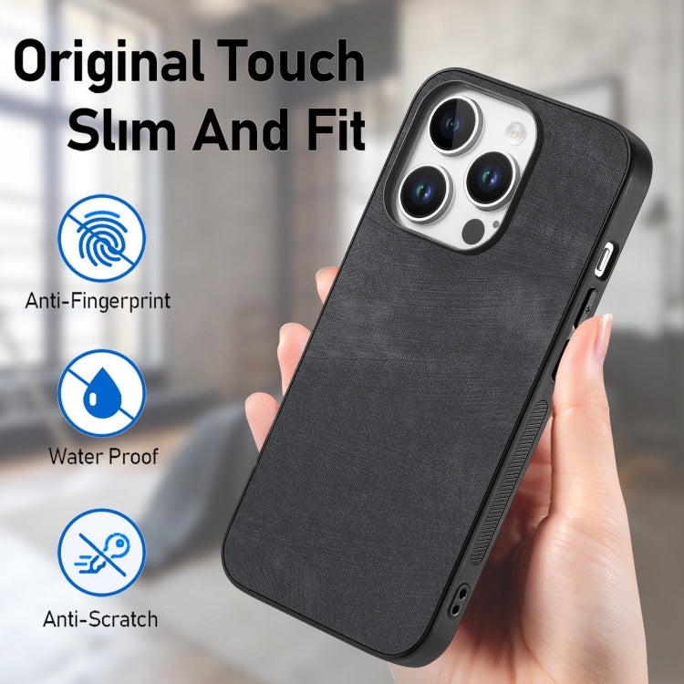 For iPhone 16 Pro Vintage Leather PC Back Cover Phone Case(Black) - iPhone 16 Pro Cases by buy2fix | Online Shopping UK | buy2fix