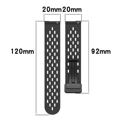 For Amazfit Bip 1S 20mm Folding Magnetic Clasp Silicone Watch Band(Blue) - Watch Bands by buy2fix | Online Shopping UK | buy2fix