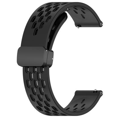 For Honor Watch GS 3i 22mm Folding Magnetic Clasp Silicone Watch Band(Black) - Watch Bands by buy2fix | Online Shopping UK | buy2fix