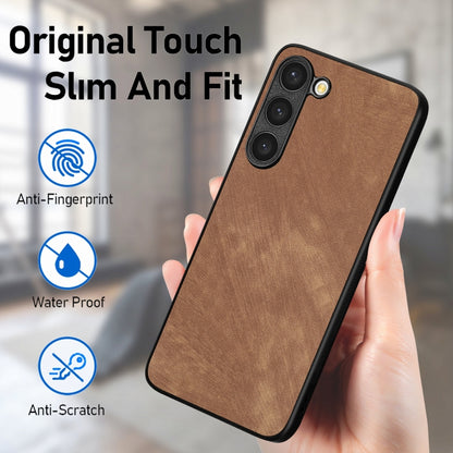 For Samsung Galaxy S25+ 5G Vintage Leather PC Back Cover Phone Case(Brown) - Galaxy S25+ 5G Cases by buy2fix | Online Shopping UK | buy2fix