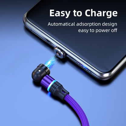 ENKAY 3 in 1 2.4A USB to Type-C / 8 Pin / Micro USB Magnetic 540 Degrees Rotating Charging Cable, Length:2m(Purplele) - Charging Cable & Head by ENKAY | Online Shopping UK | buy2fix