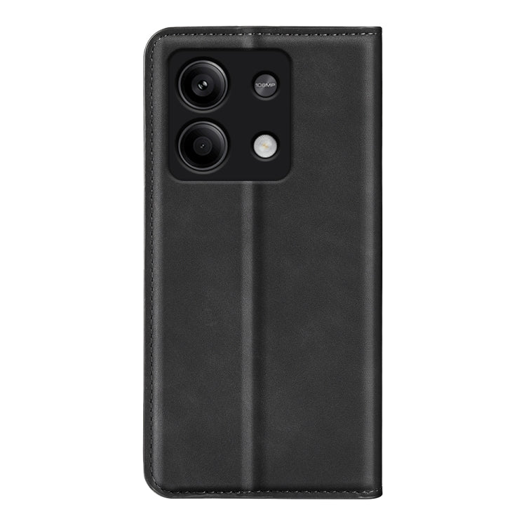 For Xiaomi Redmi Note 13 5G Retro-skin Magnetic Suction Leather Phone Case(Black) - Note 13 Cases by buy2fix | Online Shopping UK | buy2fix