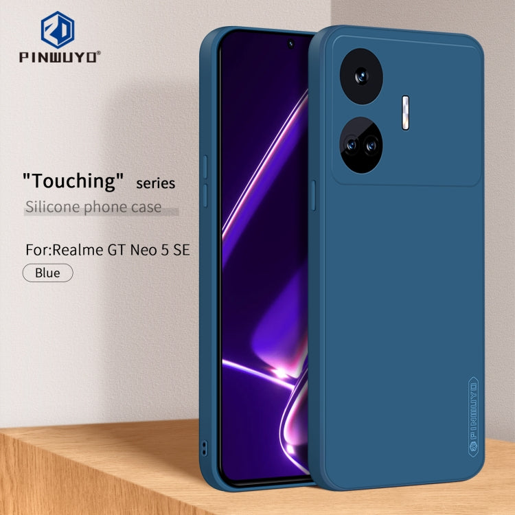 For Realme GT Neo5 SE PINWUYO Sense Series Liquid Silicone TPU Phone Case(Blue) - Realme Cases by PINWUYO | Online Shopping UK | buy2fix