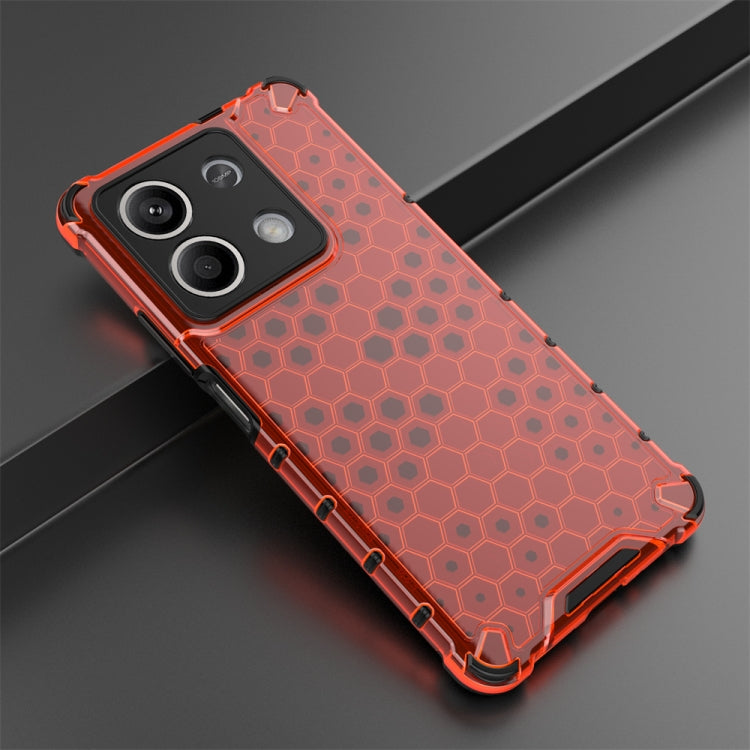 For Redmi Note 13 Shockproof Honeycomb Phone Case(Red) - Note 13 Cases by buy2fix | Online Shopping UK | buy2fix